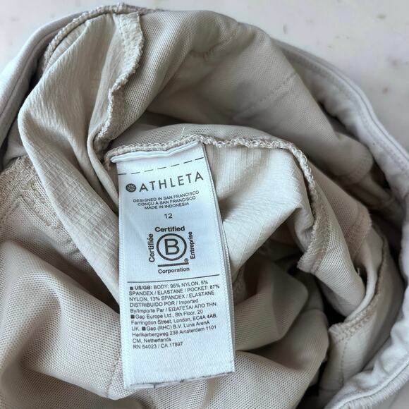 Athleta Trekkie Jogger Pants Cream Off White Nylon Hiking Outdoor Size 12 - Picture 7 of 7
